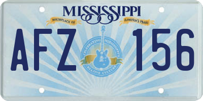 MS license plate AFZ156
