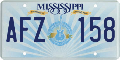 MS license plate AFZ158