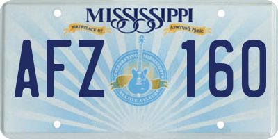 MS license plate AFZ160