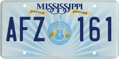MS license plate AFZ161