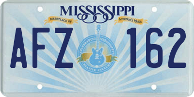 MS license plate AFZ162