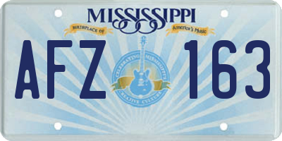 MS license plate AFZ163