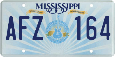 MS license plate AFZ164
