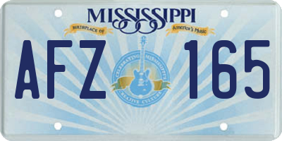 MS license plate AFZ165