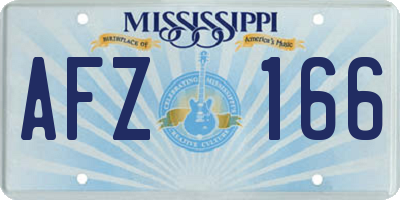 MS license plate AFZ166
