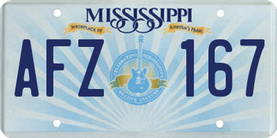 MS license plate AFZ167