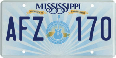 MS license plate AFZ170