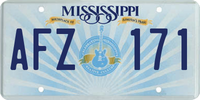 MS license plate AFZ171