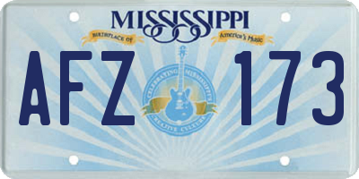 MS license plate AFZ173
