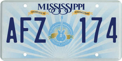 MS license plate AFZ174