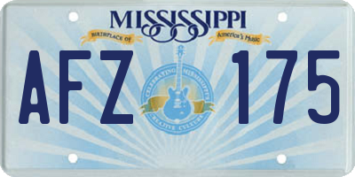 MS license plate AFZ175