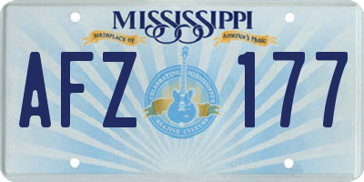 MS license plate AFZ177