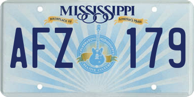 MS license plate AFZ179