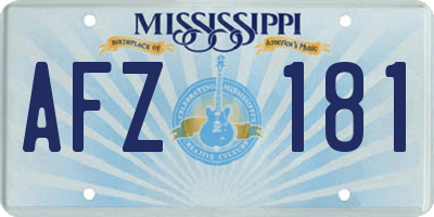 MS license plate AFZ181