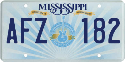 MS license plate AFZ182
