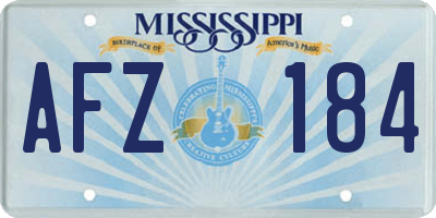 MS license plate AFZ184