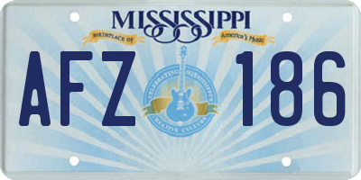 MS license plate AFZ186