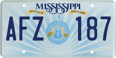 MS license plate AFZ187