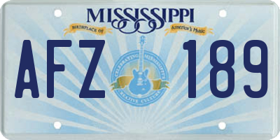 MS license plate AFZ189