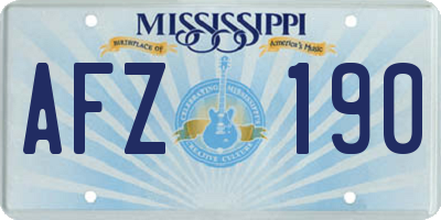 MS license plate AFZ190