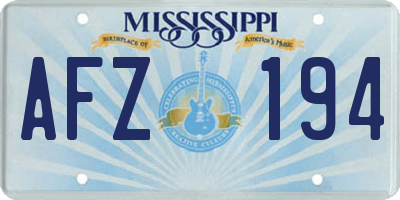 MS license plate AFZ194
