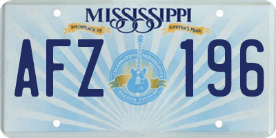 MS license plate AFZ196