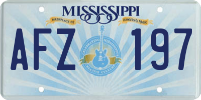 MS license plate AFZ197