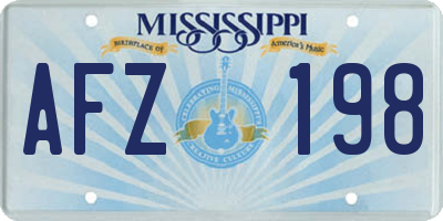 MS license plate AFZ198