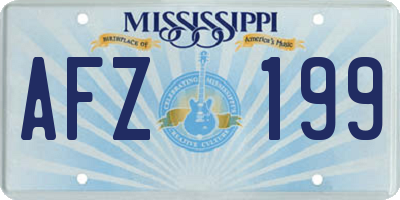 MS license plate AFZ199
