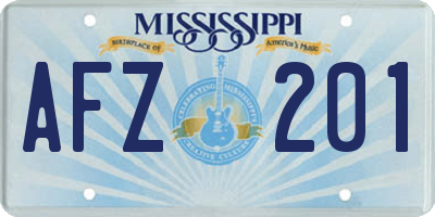 MS license plate AFZ201