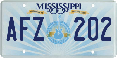 MS license plate AFZ202