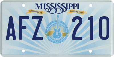 MS license plate AFZ210