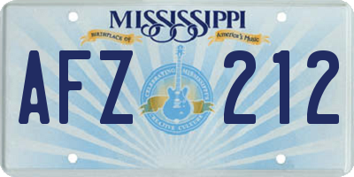 MS license plate AFZ212