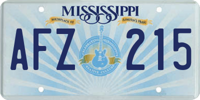 MS license plate AFZ215