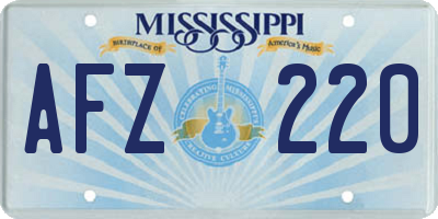 MS license plate AFZ220