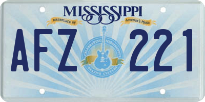 MS license plate AFZ221