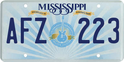MS license plate AFZ223