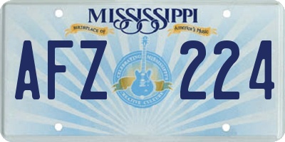 MS license plate AFZ224