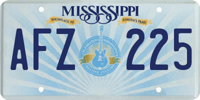 MS license plate AFZ225