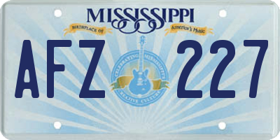 MS license plate AFZ227