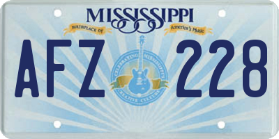 MS license plate AFZ228