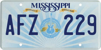 MS license plate AFZ229