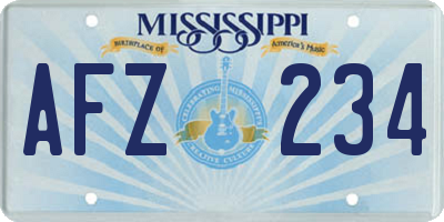 MS license plate AFZ234