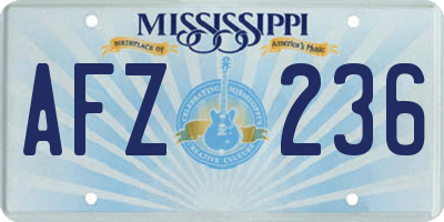 MS license plate AFZ236