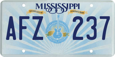 MS license plate AFZ237