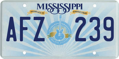 MS license plate AFZ239