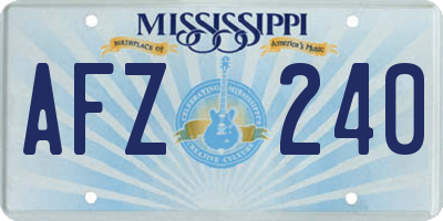 MS license plate AFZ240