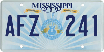MS license plate AFZ241