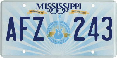 MS license plate AFZ243