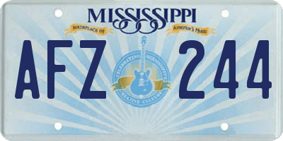 MS license plate AFZ244
